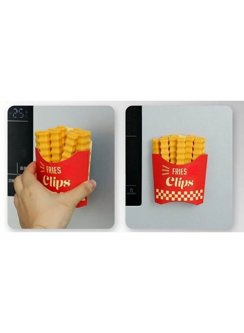 عبوة من 12 مشبك غلق أكياس طعام على شكل بطاطس مقلية، مشابك أكياس بلاستيكية للطعام مع علبة - Image 5